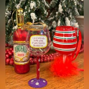 Wine Themed Christmas Ornaments